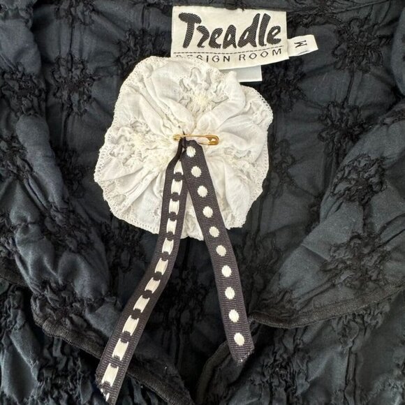 90s Vintage Tzeadle Design Room Button Front Long Sleeve Fitted Top Size Medium - Picture 13 of 13